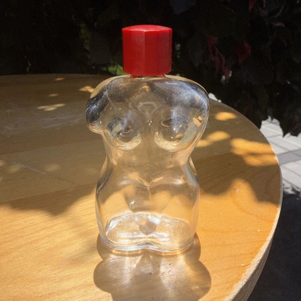 Vintage Tingle After Shave Bottle - Nude Lady Figure, Red Cap